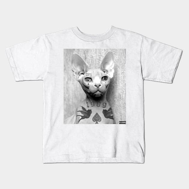 Tattoo cat Kids T-Shirt by THype